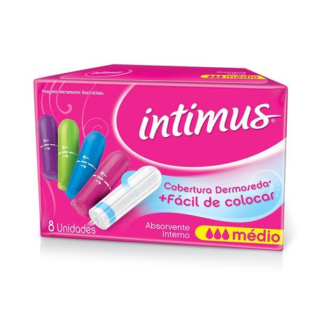 Absorvente Interno Intumus Médio 8 Unidades - Intimus Menor preço em Absorvente Interno Intumus Médio 8 Unidades - Intimus