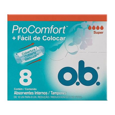 Absorvente Interno Ob Prom Comfort Super 8 Unidades Menor preço em Absorvente Interno Ob Prom Comfort Super 8 Unidades