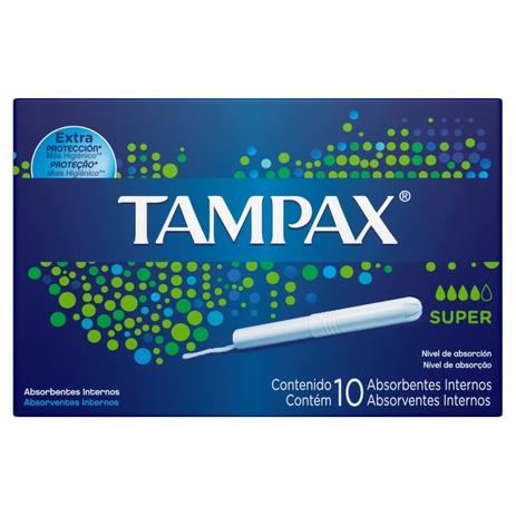 Absorvente Interno Tampax Super - 10 unidades Menor preço em Absorvente Interno Tampax Super - 10 unidades