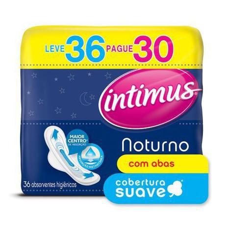 Absorvente Intimus Gel Norturno Suave com abas com 36 unidades - Kimberly clark Menor preço em Absorvente Intimus Gel Norturno Suave com abas com 36 unidades - Kimberly clark