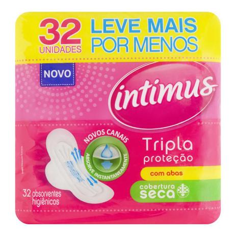 Absorvente Intimus Gel Seca Com Abas - Contém 32 Menor preço em Absorvente Intimus Gel Seca Com Abas - Contém 32