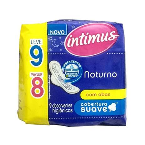 Absorvente intimus noturno suave C/abas leve 9 pague 8 - Kimberly clark Menor preço em Absorvente intimus noturno suave C/abas leve 9 pague 8 - Kimberly clark
