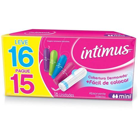 Absorvente Intumus Interno Mini - Contém 16 - Intimus Menor preço em Absorvente Intumus Interno Mini - Contém 16 - Intimus