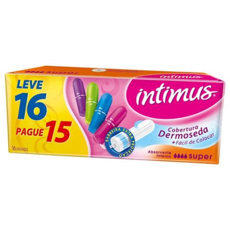 Absorvente Intumus Interno Super - Contém 16 - Intimus Menor preço em Absorvente Intumus Interno Super - Contém 16 - Intimus