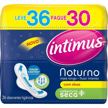 Absorvente Intumus Noturno Seca Com Abas - Contém 36 - Intimus gel é boa?