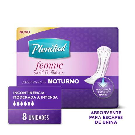 Absorvente Noturno Plenitud Femme - 8 unidades Menor preço em Absorvente Noturno Plenitud Femme - 8 unidades