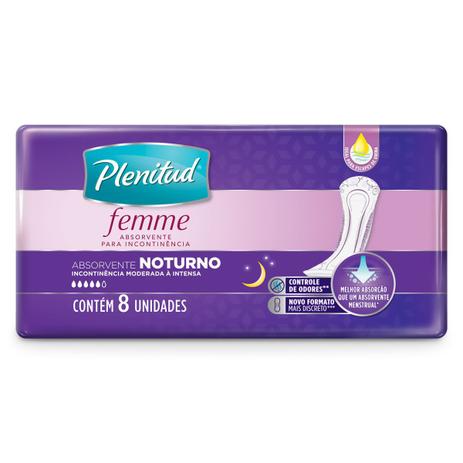 Absorvente Noturno Plenitud Femme com 8 unidades Menor preço em Absorvente Noturno Plenitud Femme com 8 unidades