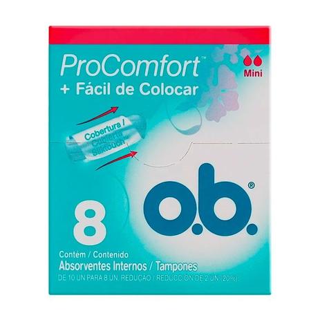 Absorvente O.B Pro Comfort Mini Com 8 Unidades - Ob Menor preço em Absorvente O.B Pro Comfort Mini Com 8 Unidades - Ob
