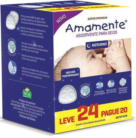 Absorvente para Seios Noturno Leve 24 Pague 20 unidades Amamente Menor preço em Absorvente para Seios Noturno Leve 24 Pague 20 unidades Amamente