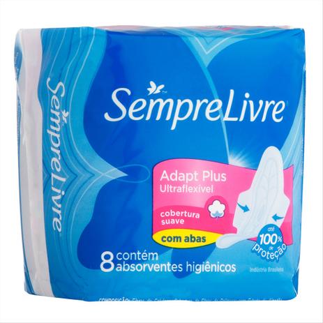 Menor preço em Absorvente Sempre Livre Adapt Plus Ultraflexível Suave com Abas 8 Unidades