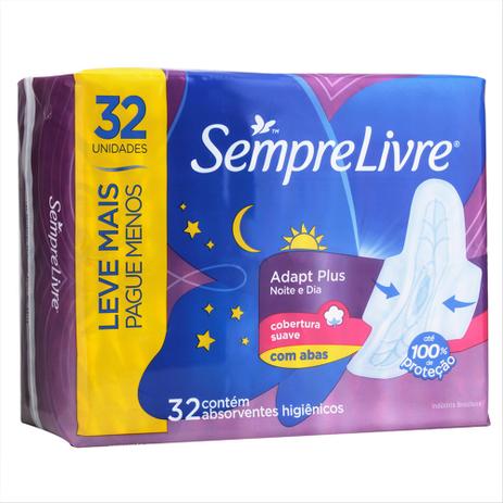 Absorvente Sempre Livre Noturno 32 Unidades Menor preço em Absorvente Sempre Livre Noturno 32 Unidades