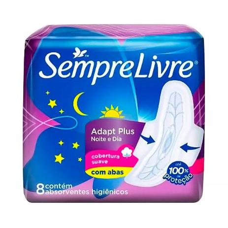 Absorvente Sempre Livre Noturno Toque Suave Com Abas Com 8 Unidades Menor preço em Absorvente Sempre Livre Noturno Toque Suave Com Abas Com 8 Unidades