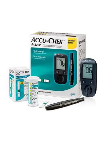 Accu Chek Active Kit Com 160 Tiras Roche SEM CHIP Menor preço em Accu Chek Active Kit Com 160 Tiras Roche SEM CHIP
