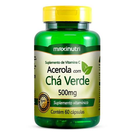 Acerola com Chá Verde 500mg - 60 cápsulas - Maxinutri Menor preço em Acerola com Chá Verde 500mg - 60 cápsulas - Maxinutri