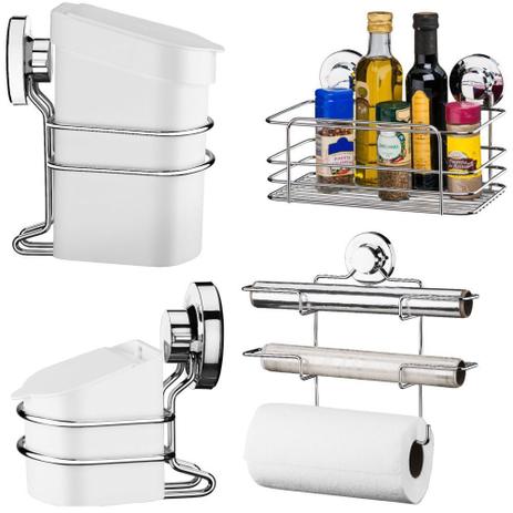 Acessórios de Cozinha Suportes Fixação Ventosa 4 Peças - Future Menor preço em Acessórios de Cozinha Suportes Fixação Ventosa 4 Peças - Future