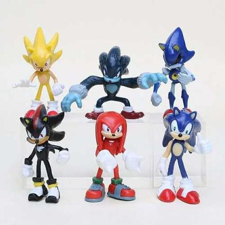 Coleção Boneco Action Figure Super Sonic Amarelo The Hedgehog 16cm