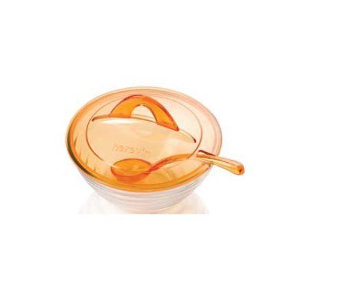 ACUCAREIRO 300ml vidro com colher e tampa plástica laranja Herevin Menor preço em ACUCAREIRO 300ml vidro com colher e tampa plástica laranja Herevin