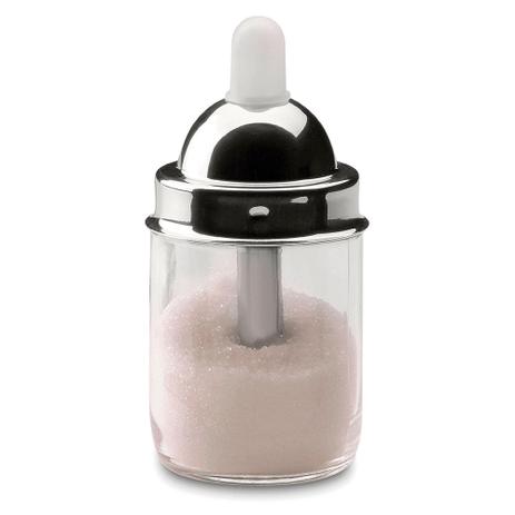 Açucareiro Vidro Dosador 13X6Cm Prata - Forma Menor preço em Açucareiro Vidro Dosador 13X6Cm Prata - Forma