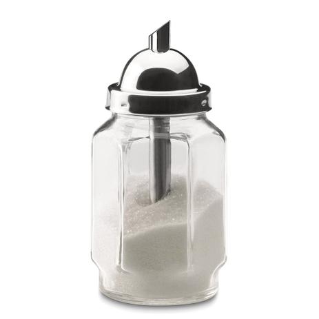 Açucareiro Vidro Dosador 17X7Cm Prata - Forma Menor preço em Açucareiro Vidro Dosador 17X7Cm Prata - Forma