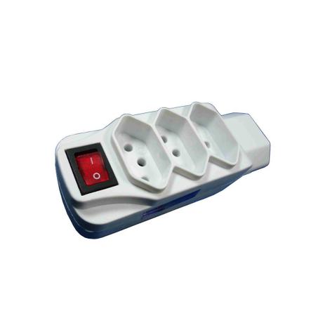 Adaptador 2 Polos + Terra com Interruptor E 4 Tomadas Branco - Key west Menor preço em Adaptador 2 Polos + Terra com Interruptor E 4 Tomadas Branco - Key west