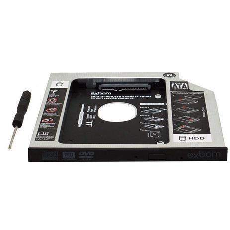Adaptador Caddy Drive Dvd 9.5mm para HD Sata e SSD 2,5 Notebook Case Gaveta Exbom HDCA-S095 Menor preço em Adaptador Caddy Drive Dvd 9.5mm para HD Sata e SSD 2,5 Notebook Case Gaveta Exbom HDCA-S095