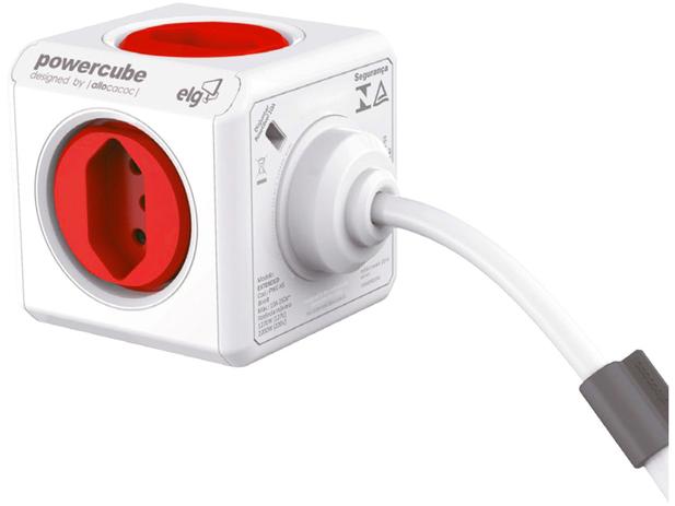 Adaptador de Tomada Universal 5 Tomadas - ELG PowerCube Extended Bivolt Menor preço em Adaptador de Tomada Universal 5 Tomadas - ELG PowerCube Extended Bivolt