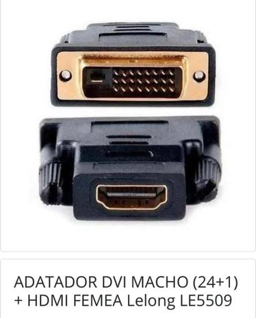 Adaptador dvi macho (24+1) + hdmi femea lelong le5509 Menor preço em Adaptador dvi macho (24+1) + hdmi femea lelong le5509