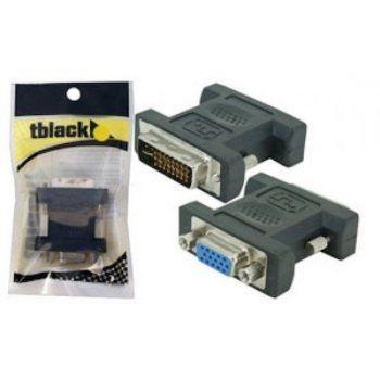 Adaptador DVI Macho X VGA Fêmea - Tblack Menor preço em Adaptador DVI Macho X VGA Fêmea - Tblack