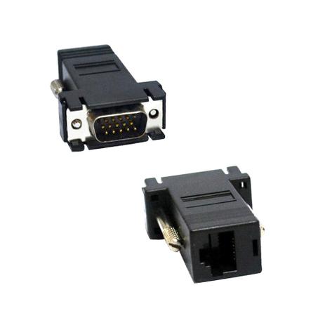 Adaptador Extensor VGA Macho para RJ45 Femea - OEM VGA Generico - Vitrine Menor preço em Adaptador Extensor VGA Macho para RJ45 Femea - OEM VGA Generico - Vitrine