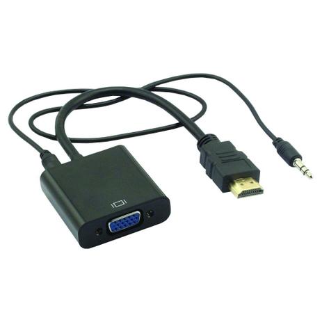 Adaptador Hardline HDMI para VGA Cabo de Áudio P2 Menor preço em Adaptador Hardline HDMI para VGA Cabo de Áudio P2