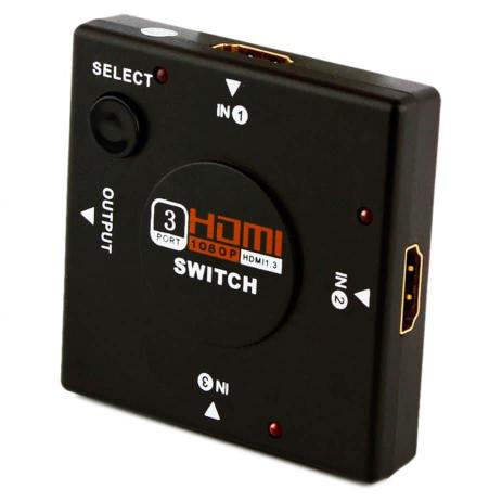 Adaptador HUB Switch 3 Portas HDMI 3x1 Full HD 1080p - Lojascast Menor preço em Adaptador HUB Switch 3 Portas HDMI 3x1 Full HD 1080p - Lojascast