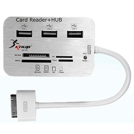 Adaptador Hub Usb com leitor de Cartão para Ipad HB-T62 - Knup Menor preço em Adaptador Hub Usb com leitor de Cartão para Ipad HB-T62 - Knup