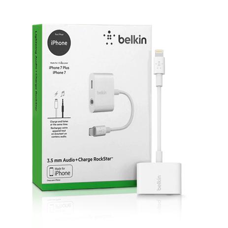 Adaptador Lightning Audio 3,5 e Carregador Rockstar Iphone 7 Belkin Menor preço em Adaptador Lightning Audio 3,5 e Carregador Rockstar Iphone 7 Belkin