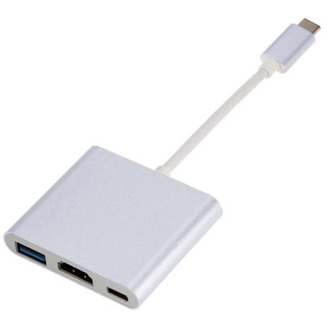 Adaptador Multiportas USB 3.0 Tipo C (M) HDMI - Branco-Prata - Lys Menor preço em Adaptador Multiportas USB 3.0 Tipo C (M) HDMI - Branco-Prata - Lys