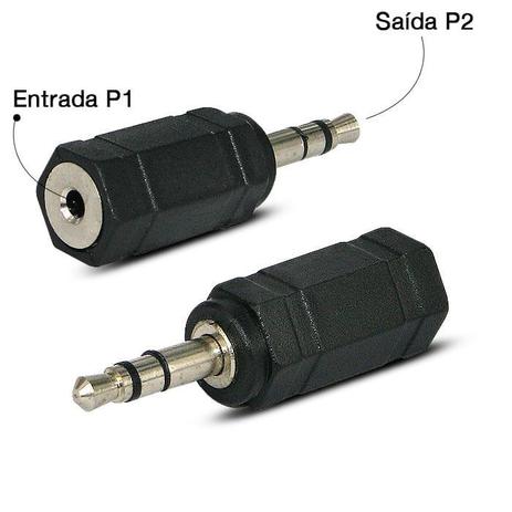 Adaptador P1 Fêmea Para P2 Macho - Estéreo - Outras Menor preço em Adaptador P1 Fêmea Para P2 Macho - Estéreo - Outras