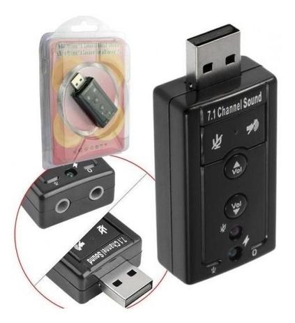 Adaptador Placa De Som Usb 7.1 Entrada P2 Fone E Microfone - Import - Peças  para Computador e Notebook - Magazine Luiza