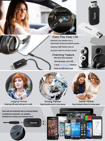 Adaptador Receptor de Áudio sem fio portátil mini bluetooth Preto - Zomba Menor preço em Adaptador Receptor de Áudio sem fio portátil mini bluetooth Preto - Zomba