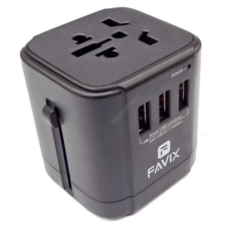 Adaptador Tomada Favix Universal 3x USB 2.4a Europa América Ásia Oceania WTA-01 Menor preço em Adaptador Tomada Favix Universal 3x USB 2.4a Europa América Ásia Oceania WTA-01