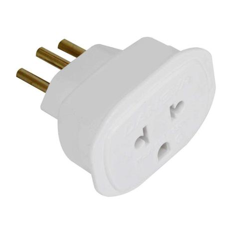 Adaptador Universal 10A 2P +T Branco 1661 Daneva Menor preço em Adaptador Universal 10A 2P +T Branco 1661 Daneva