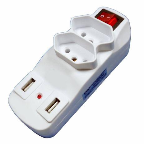 Adaptador Universal 2 Tomadas + 2 Saídas USB Bivolt 7014 DNI Menor preço em Adaptador Universal 2 Tomadas + 2 Saídas USB Bivolt 7014 DNI