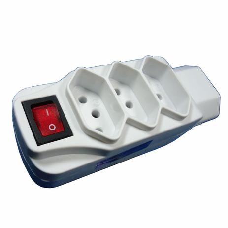 Adaptador Universal - 4 Tomadas - 2 Pinos + Terra - Com interruptor - DNI 7013 - Key west Menor preço em Adaptador Universal - 4 Tomadas - 2 Pinos + Terra - Com interruptor - DNI 7013 - Key west