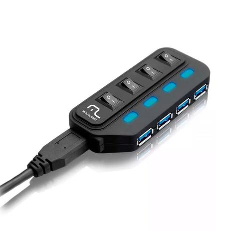 Adaptador Usb 3.0 HUB Speed Slim 4 Portas Multilaser Ac264 Menor preço em Adaptador Usb 3.0 HUB Speed Slim 4 Portas Multilaser Ac264