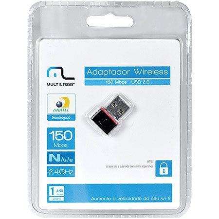 Adaptador usb wireless nano usb 150mbps dongle re035 - Multilaser Menor preço em Adaptador usb wireless nano usb 150mbps dongle re035 - Multilaser