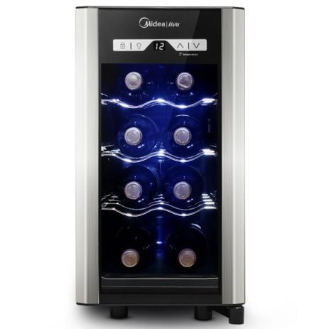 Adega Midea Liva Preto Porta com Vidro Duplo 08 220V Menor preço em Adega Midea Liva Preto Porta com Vidro Duplo 08 220V