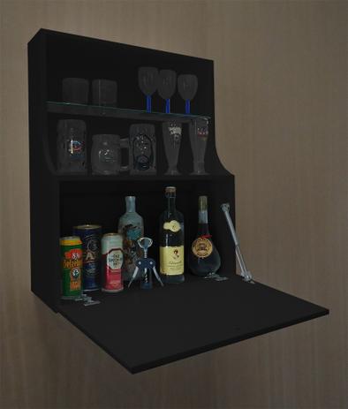 Adega Mini Bar Armário Suspenso para Bebidas Copos e Taças Porta Basculante - Preto Laca - Formalivre Menor preço em Adega Mini Bar Armário Suspenso para Bebidas Copos e Taças Porta Basculante - Preto Laca - Formalivre
