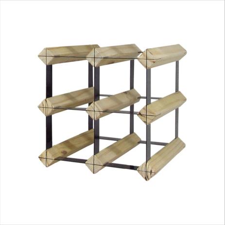 Adega Rack Porta Vinho 06 Garrafas - Madeira e Metal - Display Style Menor preço em Adega Rack Porta Vinho 06 Garrafas - Madeira e Metal - Display Style