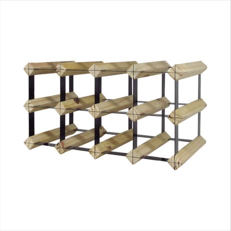 Adega Rack Porta Vinho 12 Garrafas - Madeira e Metal - Display Style Menor preço em Adega Rack Porta Vinho 12 Garrafas - Madeira e Metal - Display Style
