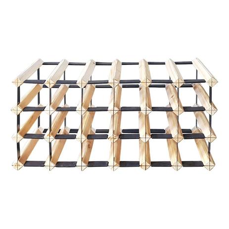 Adega Rack Porta Vinho 20 Garrafas - Madeira e Metal - Display Style Menor preço em Adega Rack Porta Vinho 20 Garrafas - Madeira e Metal - Display Style