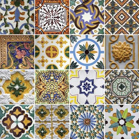 Adesivo de Azulejo - Ladrilho Hidráulico - 10cm x 10cm - 16un - 324Azpe - Allodi é boa?