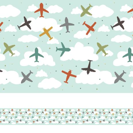 Adesivo de Parede Faixa Decorativa Infantil Aviões Coloridos 10m x 10cm - Quartinhos Menor preço em Adesivo de Parede Faixa Decorativa Infantil Aviões Coloridos 10m x 10cm - Quartinhos